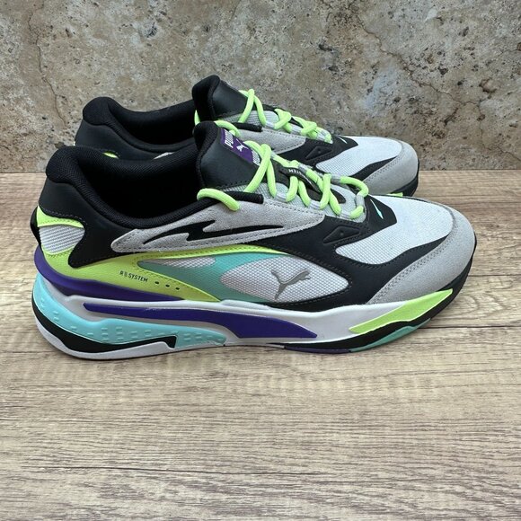 PUMA Sneakers Mens Size 12 White Multicolor RS-Fast Bulky Retro Mesh Leather Lac - Picture 3 of 8